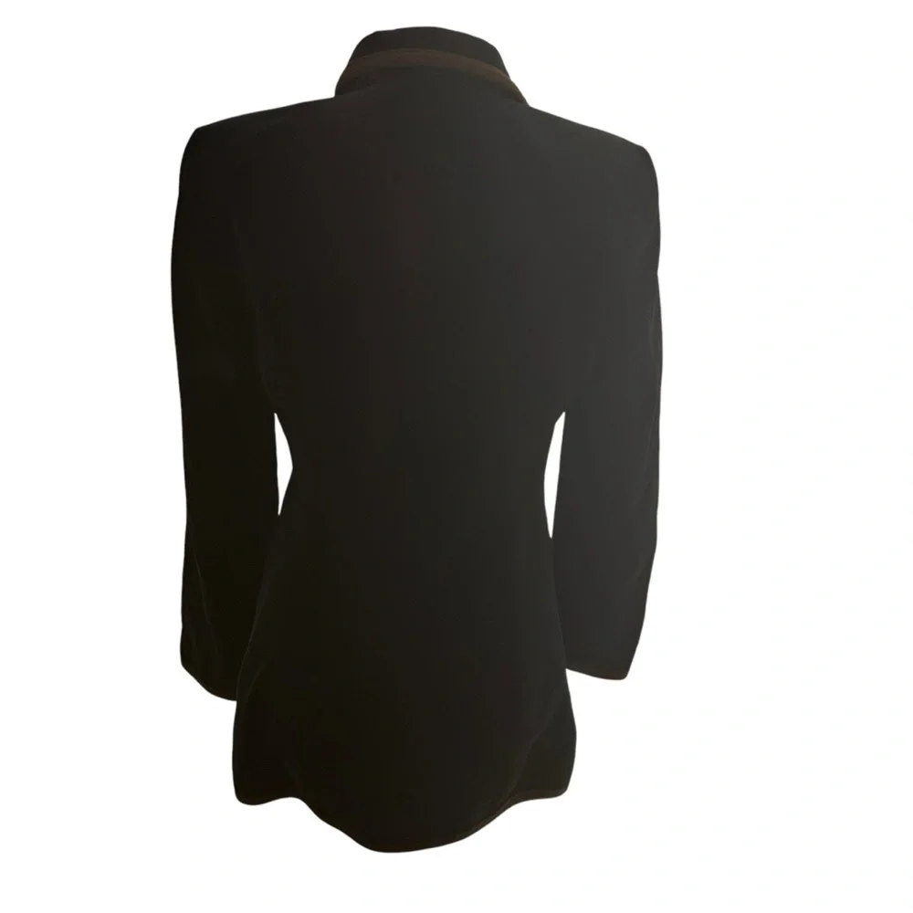 Laura Ashley Vintage Black Velvet Jacket/Blazer womens size 6 classic academia